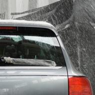 Luxury auto in car wash